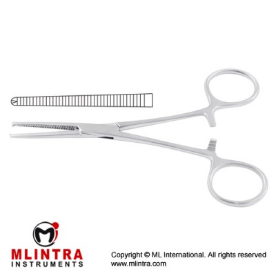 Kocher (Delicate) Haemostatic Forceps Straight - 1 x 2 Teeth Stainless Steel, 14 cm - 5 1/2"